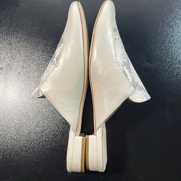 NWOT Cole Haan “The Grand” Slip- On Mule. Leather Size 9.5. Cream & Snake Print - Picture 14 of 15